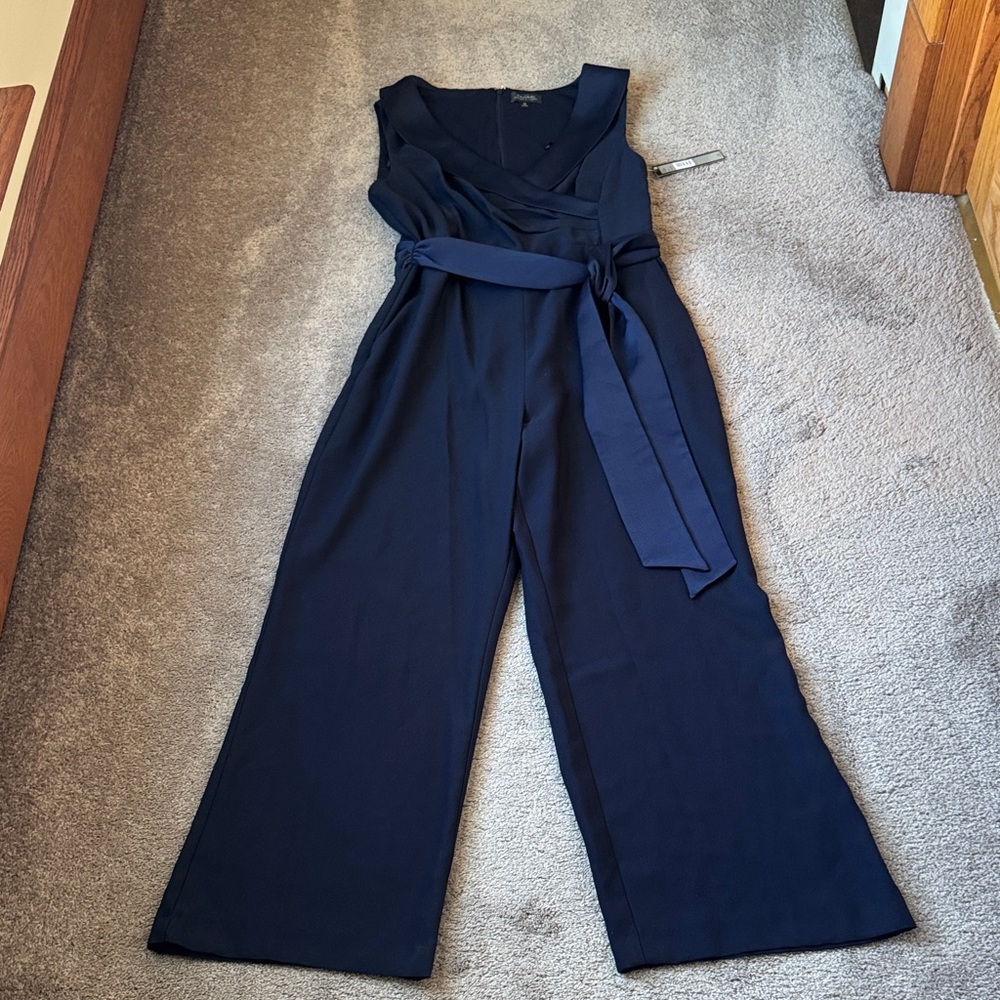 Tahari Arthur S. Levine Navy Jumpsuit SIZE 16